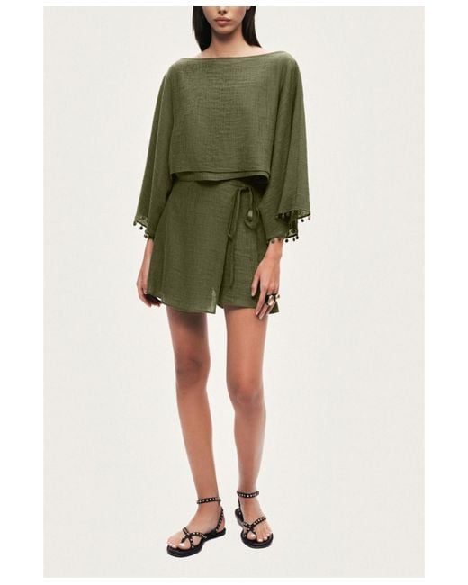 Nocturne Green Wrap Mini Skirt