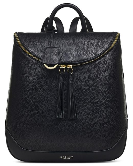 Radley Black Milligan Street Medium Zip Around Leather Backpack