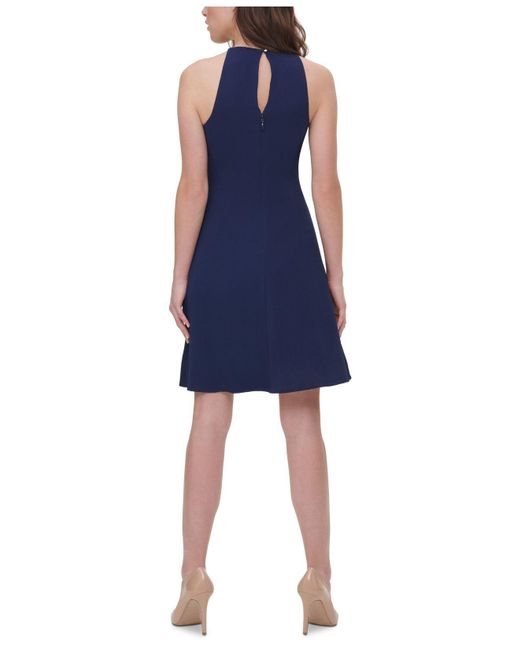 kensie halter neck ruffle dress