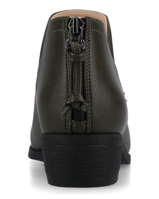 Journee Collection Black Livvy Side Split Ankle Booties