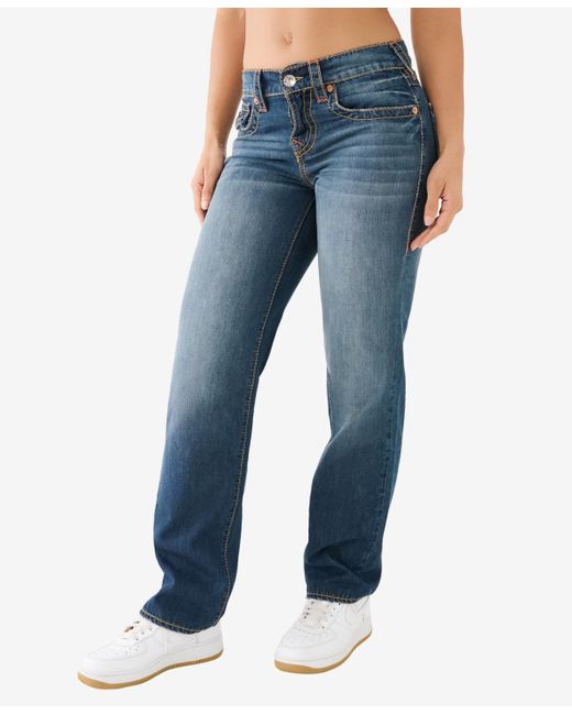 True Religion Blue Ricki Flap Big T Relaxed Straight Jean