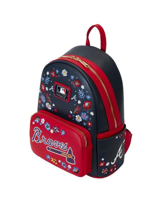 Loungefly Red Atlanta Braves Floral Mini Backpack