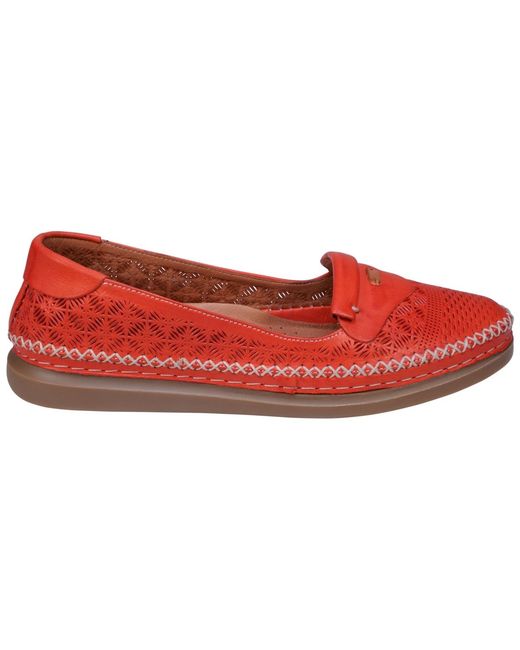 Cools 21 Red Ginger Perforated Leather Flats