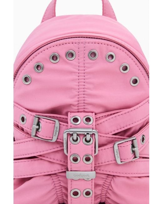 Desigual Pink Mini Nylon Backpack