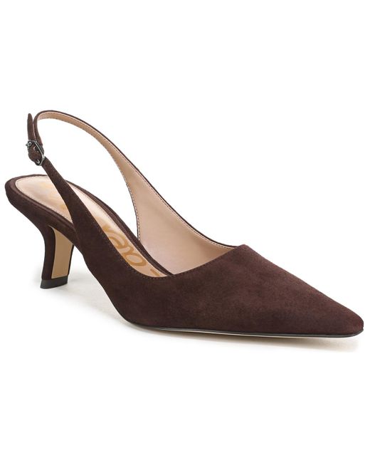 Sam Edelman Women's Brown Bianka Slingback Kitten-heel Pumps