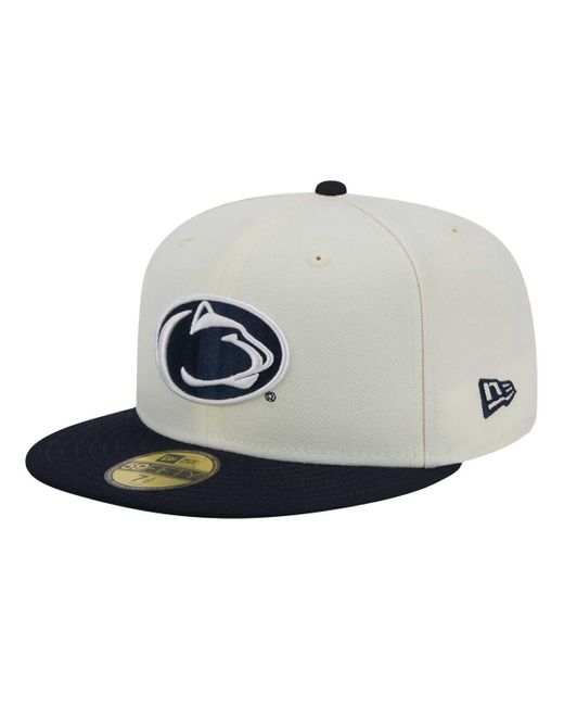 KTZ Metallic Penn State Nittany Lions Chrome 59fifty Fitted Hat for men