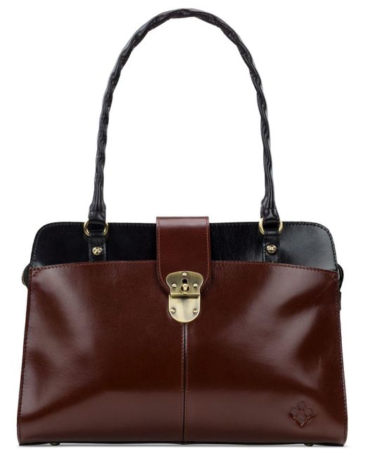 Patricia Nash Brown Angoletta Large Leather Satchel