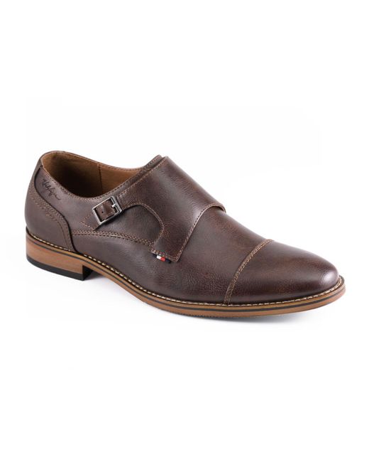 Tommy Hilfiger Bretter Monk Strap Cap Toe Dress Shoes in Brown for Men