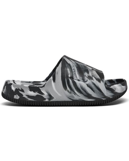 Nike Black Calm Marbled Slide Sandals From Finish Line for men