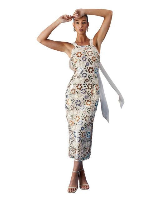 Coast Metallic Muse Embellished Midi Dress