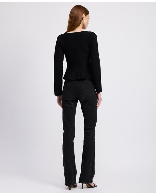 En Saison Black Idah Button Front Cardigan Sweater