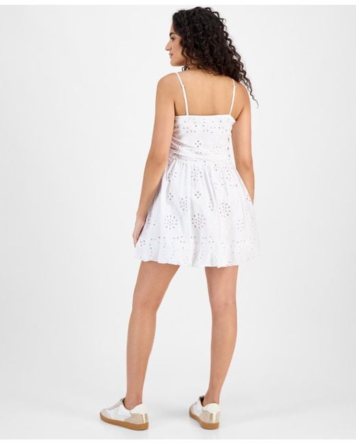 And Now This White Eyelet Tube Mini Dress