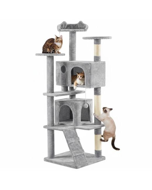 Aronkl White Multi-level Cat Tree Tower