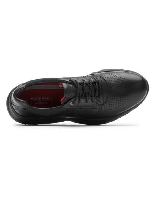 Rockport Black Reboundx Plain Toe Shoes for men