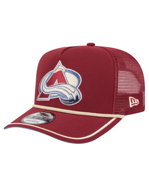 KTZ Red Colorado Avalanche Vintage Team Rope A-frame 9fifty Snapback Hat for men