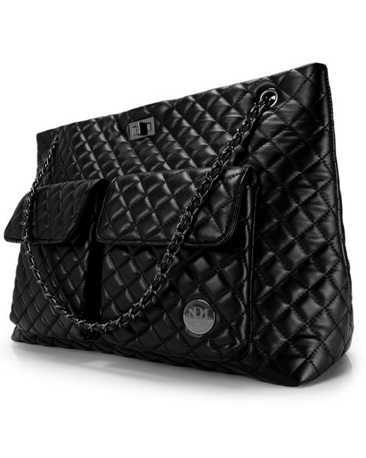Badgley Mischka Diana Faux Leather Tote Weekender Travel Bag in