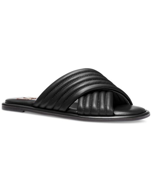 Michael Kors Black Michael Portia Slip-on Crisscross Quilted Slide Sandals