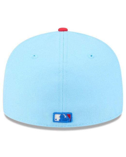 KTZ Light Blue/red Arizona Diamondbacks 2025 Fourth Of July Low Profile 59fifty Fitted Hat for men