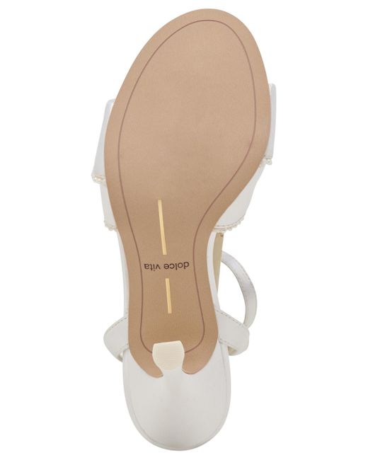Dolce Vita White Lunette Pearl Ruffled Two-piece Dress Sandals