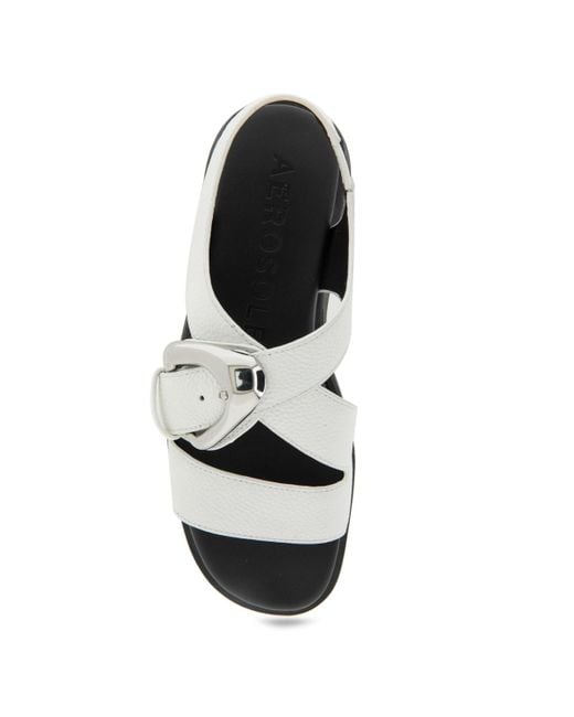 Aerosoles Black Fez Round Toe Flatform Sandals