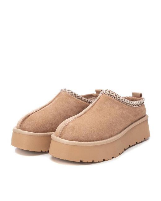 Xti Natural Suede Slippers By
