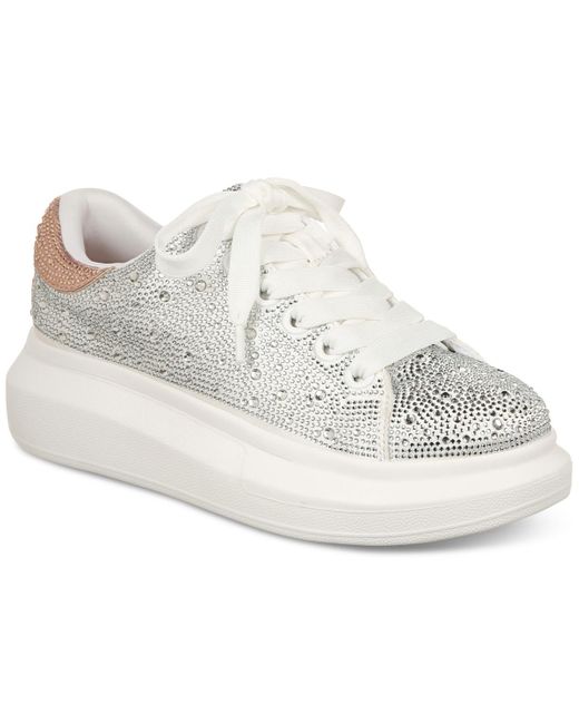 INC International Concepts White Neela Lace-up Low-top Sneakers