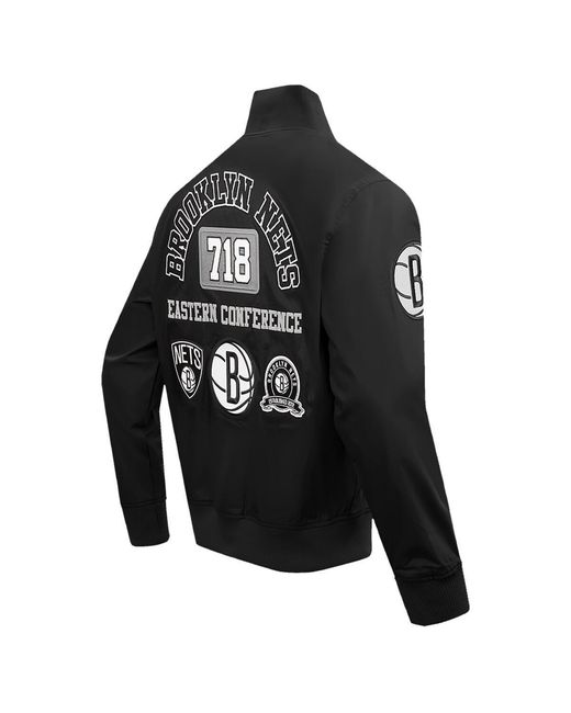 Pro Standard Black Brooklyn Nets Area Code Twill Full-zip Jacket