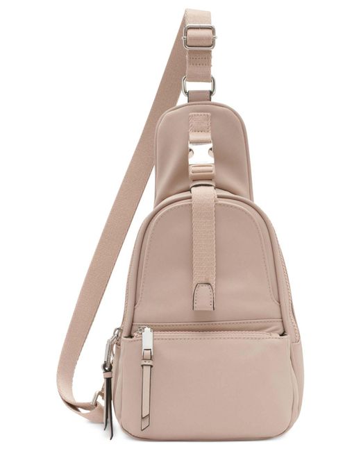 Calvin Klein Shay Nylon Top Buckle Sling Bag in Natural | Lyst Calvin Klein Shay Nylon Top Buckle Sling Bag in Natural | Lyst