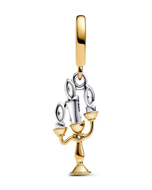 Pandora Metallic Two Tone Disney Beauty And The Beast Lumiere Dangle Charms