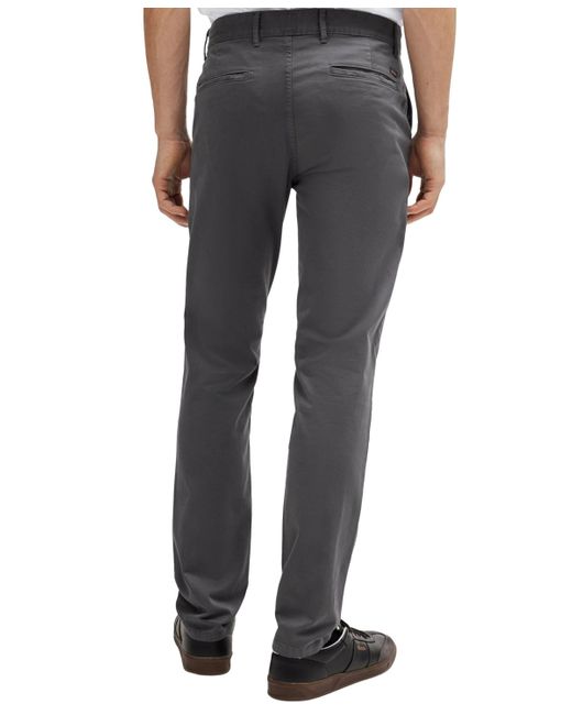 Boss Gray Boss By Stretch-cotton Satin Slim-fit Chinos for men