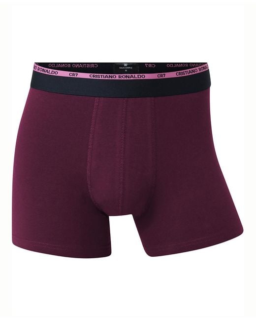 Cr7 Blue Cotton Blend Trunks for men