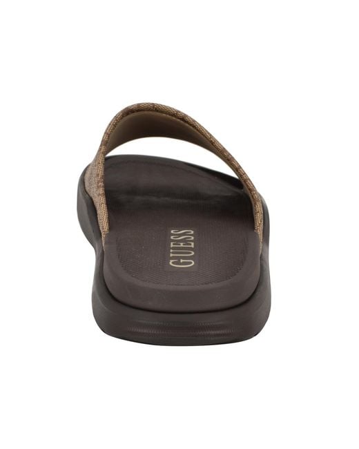 Guess Brown Magaria Branded Elevated Pool Slides for men