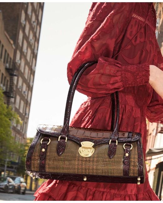 Brahmin Red Dayan Leather Satchel Bag