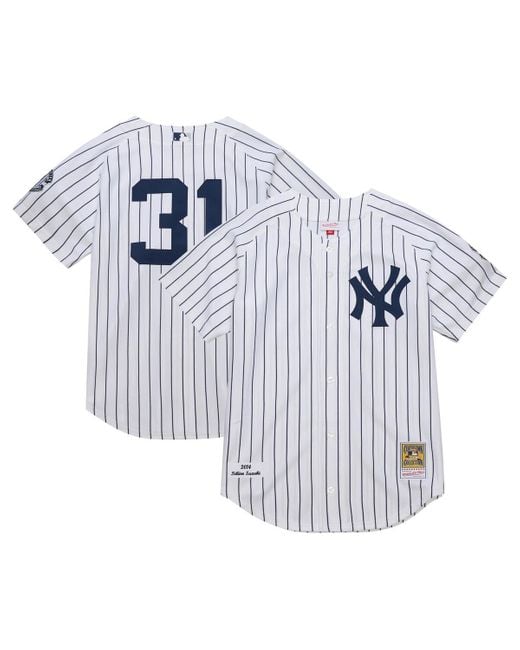 Mitchell & Ness Ichiro Suzuki White New York Yankees 2014 Cooperstown Collection Authentic Throwback Jersey for men