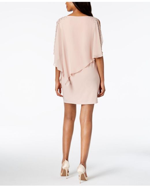 xscape capelet sheath dress