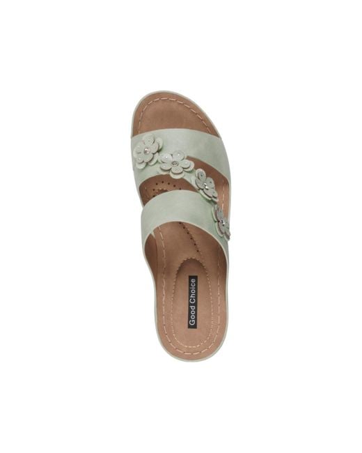 Gc Shoes Gray Halia Floral Wedge Sandals
