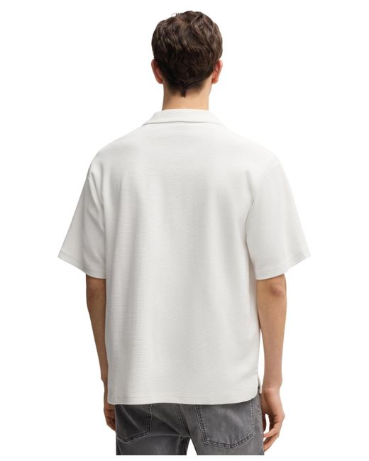 Boss White Boss By Waffle Cotton Relaxed-fit Shirt for men