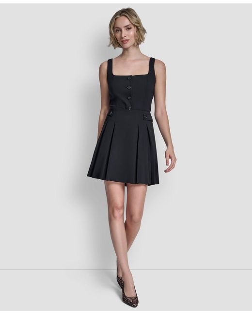 DKNY Black Pleated Mini Skirt