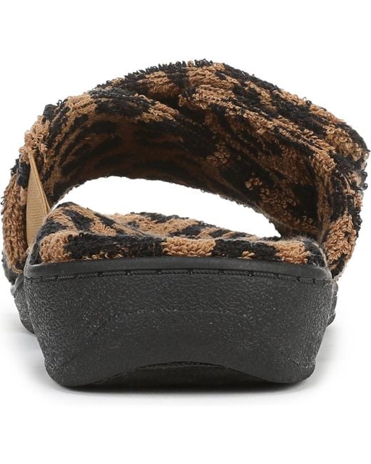 Vionic Brown Relax Ii Open Toe Slippers