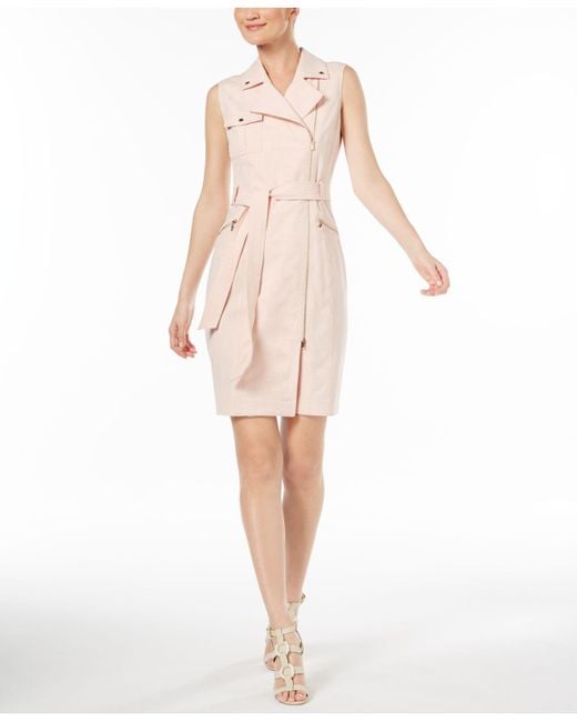 Calvin Klein Pink Cross-dyed Lux Moto Dress