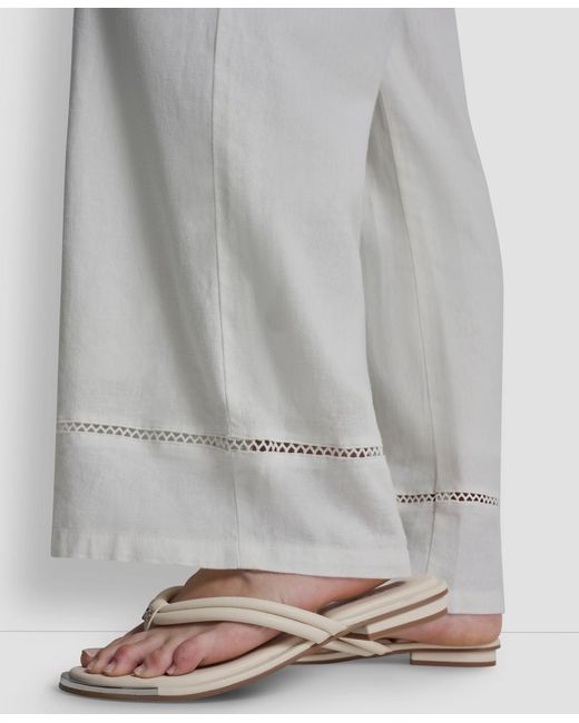 DKNY Petite High Rise Pull-on Wide Leg Ankle Pants in Gray | Lyst
