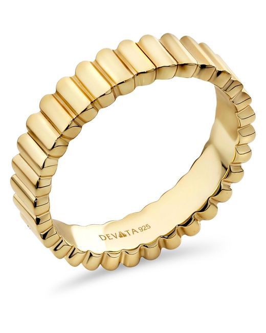 DEVATA Metallic Ribbed Band Ring
