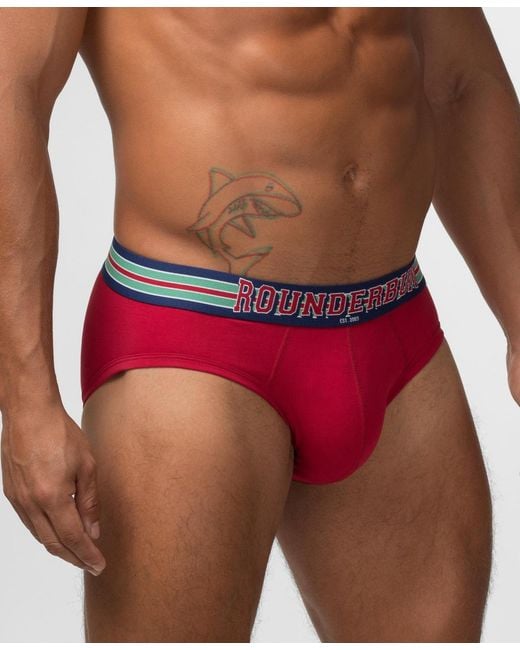Rounderbum Blue Varsity Package Brief 5-pack for men