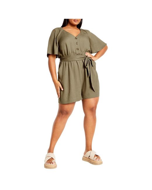 City Chic Green Plus Size Brielle Romper