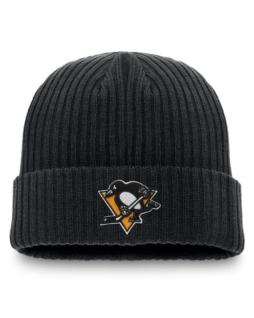 Fanatics Black Pittsburgh Penguins Component Cuffed Knit Hat for men
