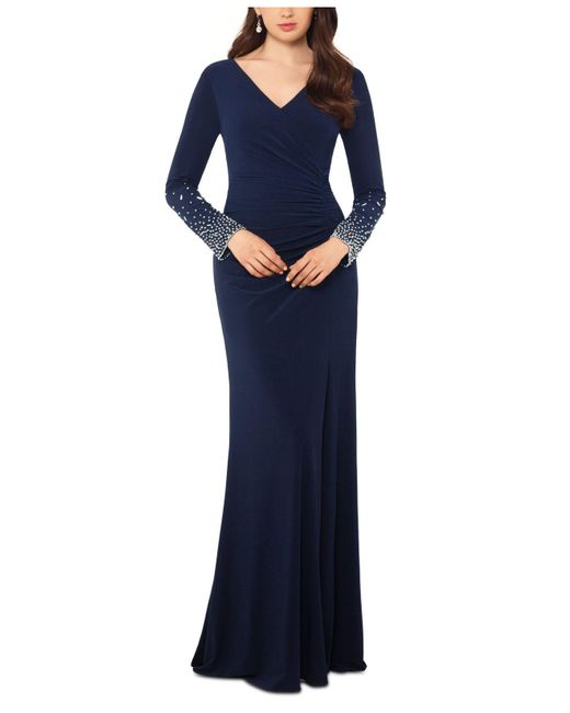 xscape long sleeve gown