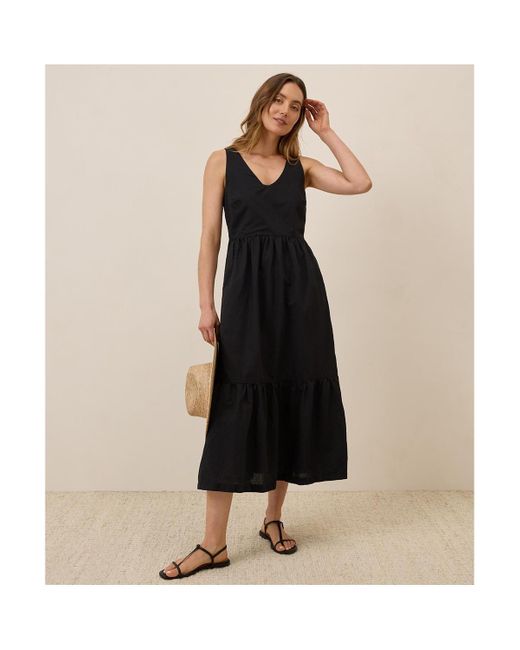 Pact Women's Black Organic Cotton Canopy Linen Blend Easy Tank Dress Pact Women's Black Organic Cotton Canopy Linen Blend Easy Tank Dress