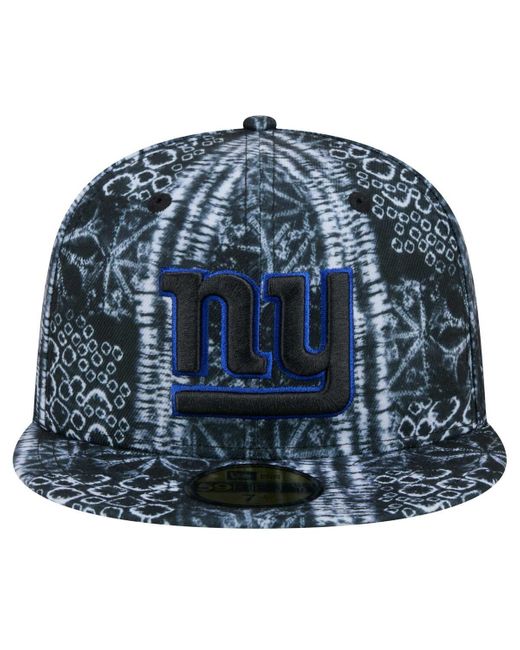 KTZ Blue New York Giants Shibori 59fifty Fitted Hat for men