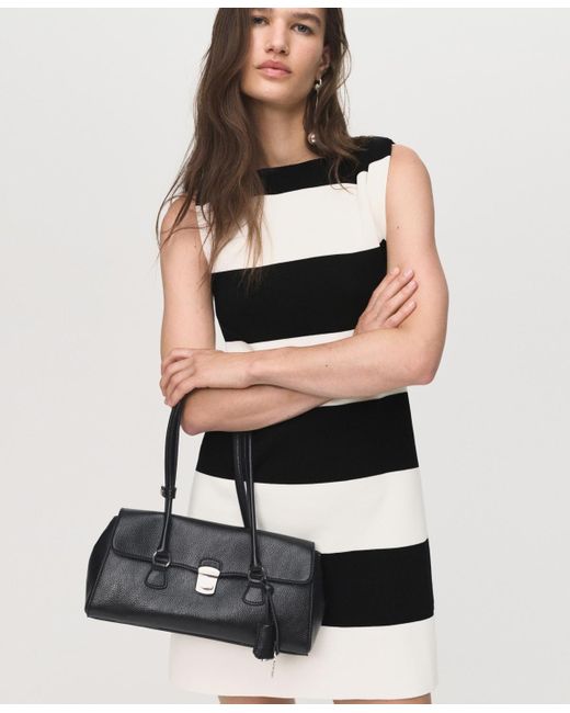 Mango White Asymmetrical Knitted Dress