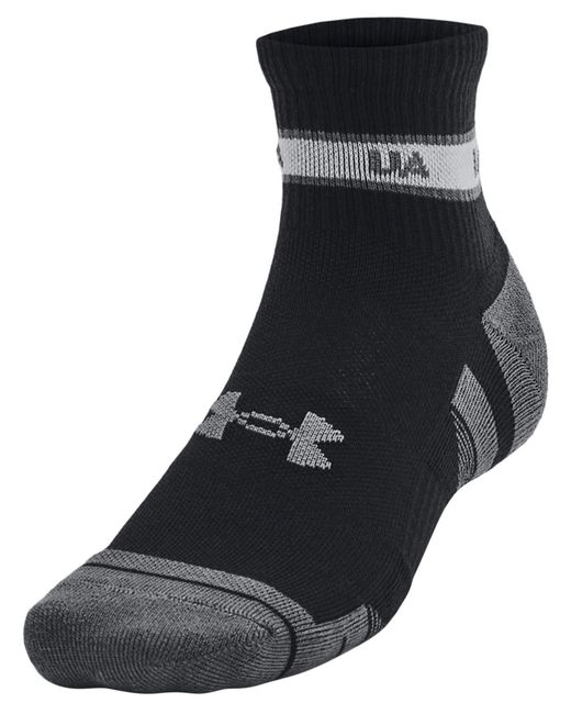 Under Armour Black Ua Performance Tech Quarter Socks for men